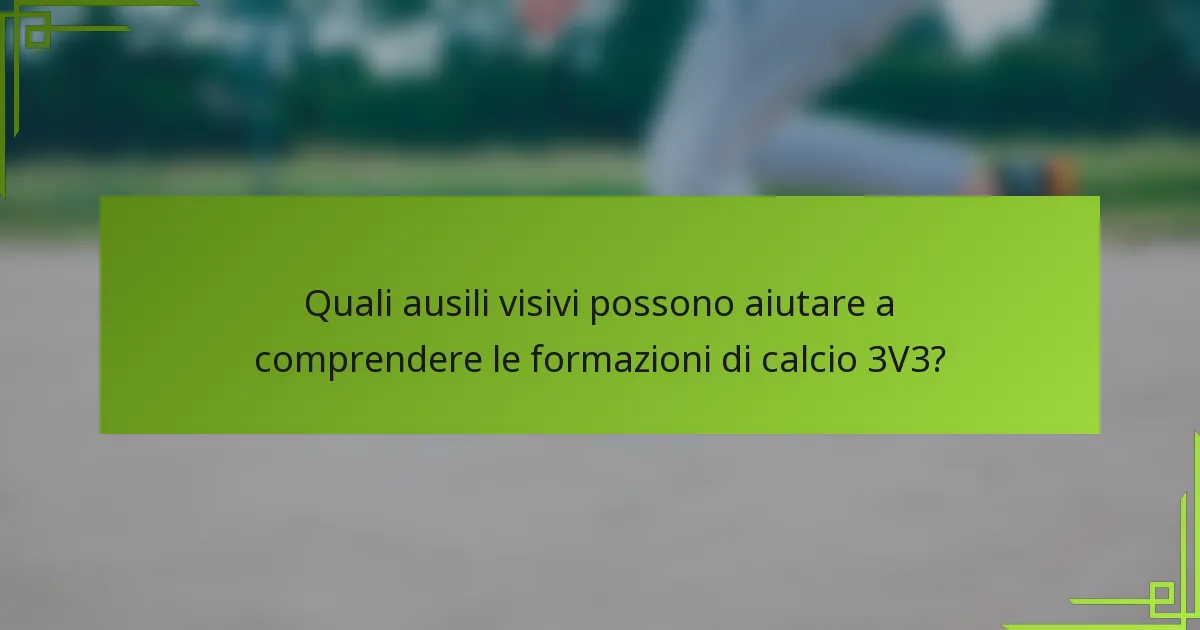 Quali ausili visivi possono aiutare a comprendere le formazioni di calcio 3V3?